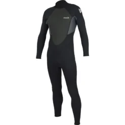 Alder Impact 3/2mm Flatlock Backzip Wetsuit - Black/Grey